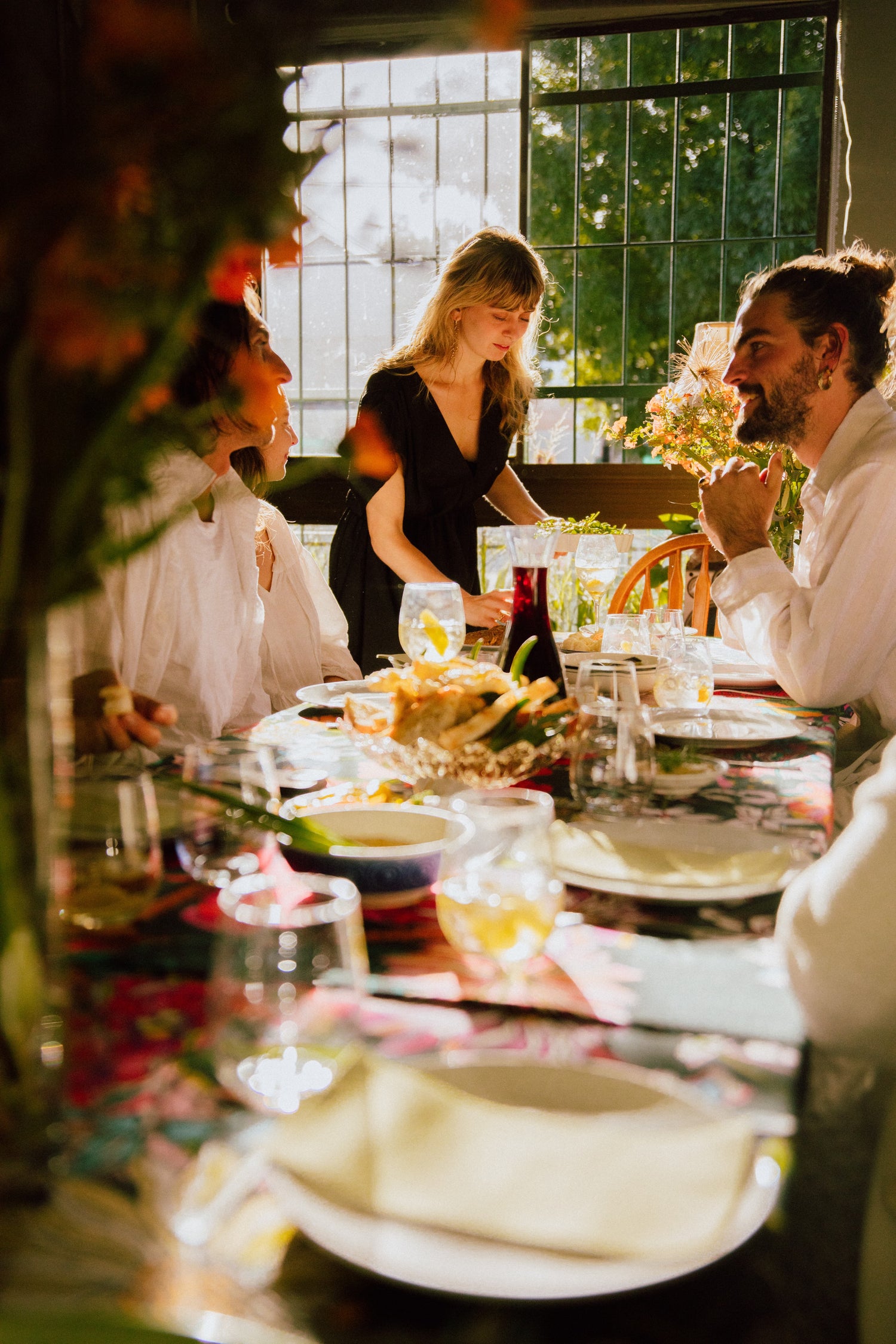 Tablecloth - Cotton linen blend offering high-quality texture - dancing grass - event hosted