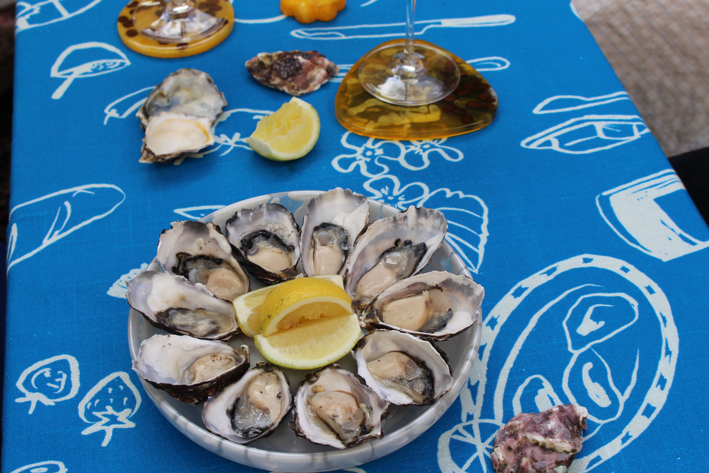 Blue Feast Tablecloth - Ideal gift for mom, crafted from premium fabric for memorable dining moments