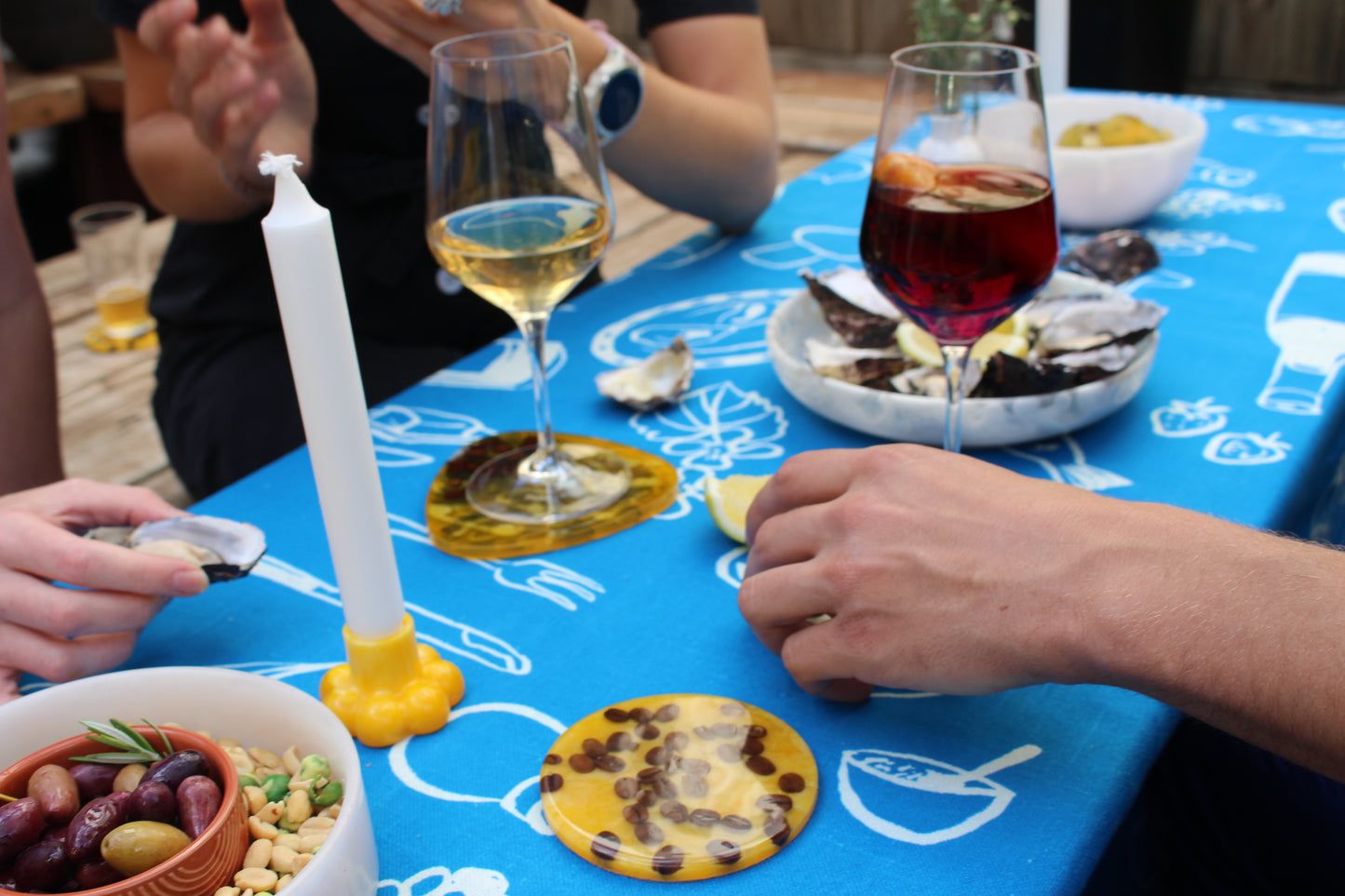Blue Feast Tablecloth - Luxurious cotton linen blend for an unforgettable dining atmosphere