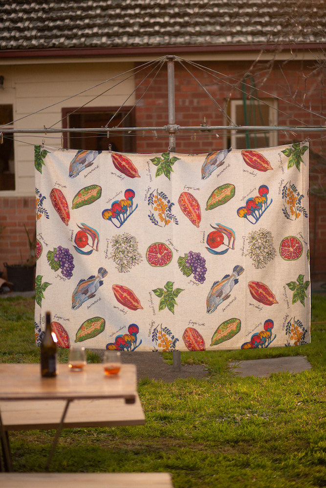  Tablecloth - Cotton linen blend offering high-quality texture - dancing grass - home grown 