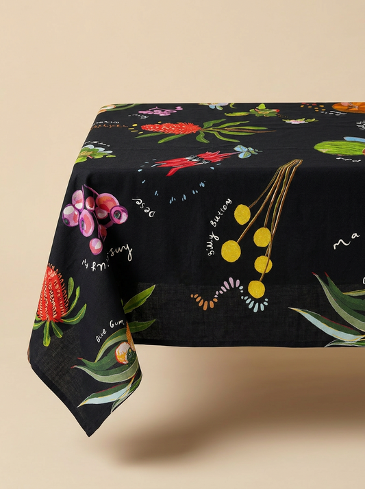 Australian Dark Flora -Tablecloth